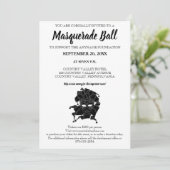 Black & White Masquerade Ball Fundraiser Gala Kaart (Staand voorkant)