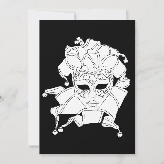 Black & White Masquerade Ball Fundraiser Gala Kaart (Achterkant)