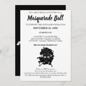 Black & White Masquerade Ball Fundraiser Gala Kaart (Voorkant / Achterkant)