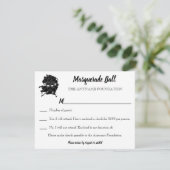 Black & White Masquerade Ball Fundraiser Gala RSVP Kaart (Staand voorkant)