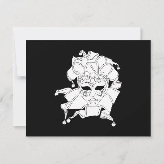 Black & White Masquerade Ball Fundraiser Gala RSVP Kaart (Achterkant)