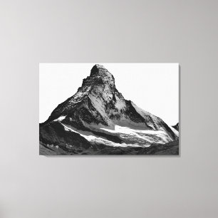 Black & White Matterhorn North Face Canvas Afdruk