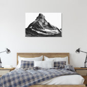 Black & White Matterhorn North Face Canvas Afdruk (Insitu (Slaapkamer))