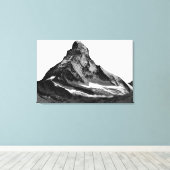 Black & White Matterhorn North Face Canvas Afdruk (Insitu (Houten vloer))