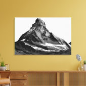 Black & White Matterhorn North Face Canvas Afdruk (Insitu (Woonkamer))