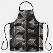 Black White Maze Mud Cloth Tribal Pattern African Schort (Voorkant)