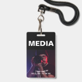 Black & White Media All Access Pass ID Badge (Voorzijde met lanyard)