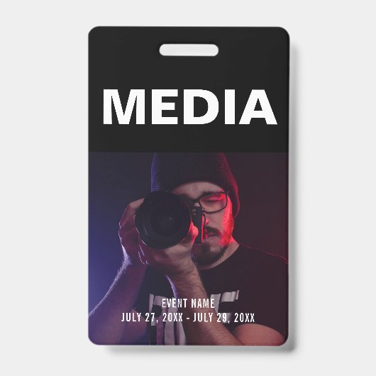 Black & White Media All Access Pass ID Badge (Voorzijde)