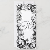 Black White Medieval Renaissance Wedding Kaart (Achterkant)