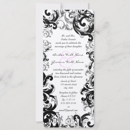 Black White Medieval Renaissance Wedding Kaart (Voorkant)