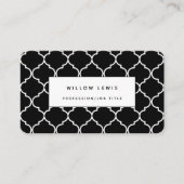 Black & White Mediterranean Moroccan Simple Visitekaartje (Voorkant)