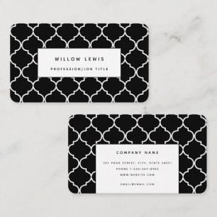 Black & White Mediterranean Moroccan Simple Visitekaartje