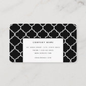 Black & White Mediterranean Moroccan Simple Visitekaartje (Achterkant)