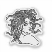 Black&White Medusa Sticker (Voorkant)