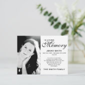 Black & White Memorial Familiebevestiging Briefkaart (Staand voorkant)