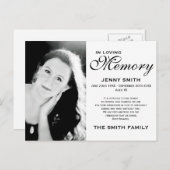 Black & White Memorial Familiebevestiging Briefkaart (Voorkant / Achterkant)