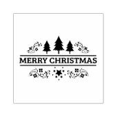 Black White Merry kerst Rubberstempel (Afrduk)