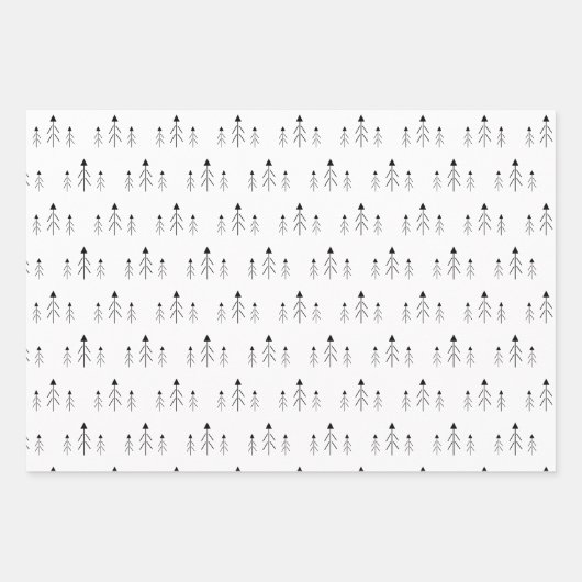 Black White Merry-kerstbomen Quote-cadeautje Inpakpapier Vel (Voorkant 3)