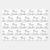 Black White Merry-kerstbomen Quote-cadeautje Inpakpapier Vel (Voorkant 2)