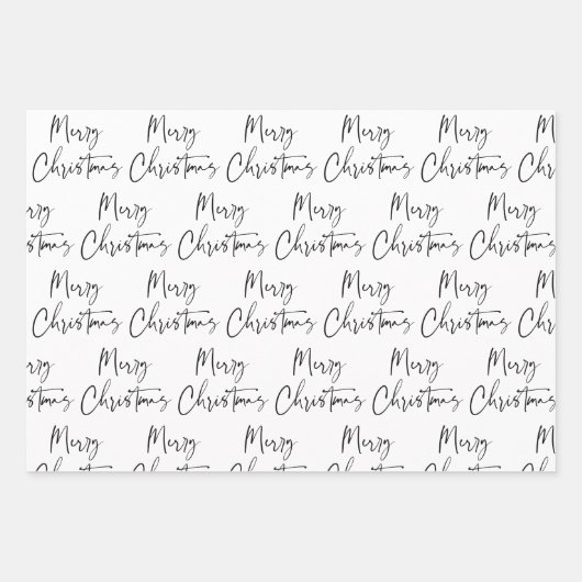 Black White Merry-kerstbomen Quote-cadeautje Inpakpapier Vel (Voorkant 2)