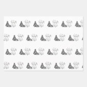 Black White Merry-kerstbomen Quote-cadeautje Inpakpapier Vel (Voorkant)