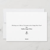 Black White Merry-kerstboom Feestdagenkaart (Achterkant)