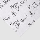 Black White Merry-kerstboom Tissuepapier (Detail)