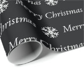 Black White Merry Kerstmis 5 Size-rollen Cadeaupapier (Rol Hoek)