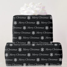 Black White Merry Kerstmis 5 Size-rollen