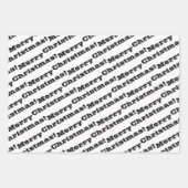 Black White Merry Prettige feestdagen Inpakpapier Vel (Voorkant)