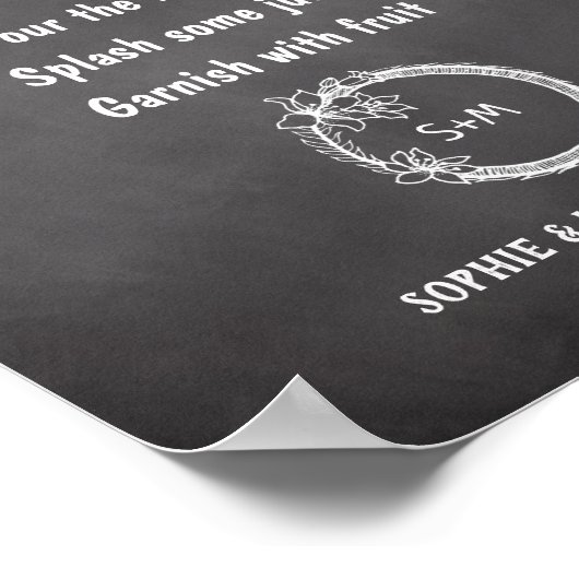 Black White Mimosa Bar String Lights Poster (Hoek)