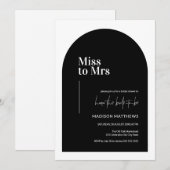Black & White Minimal Arch Miss Mrs. Vrijgezellenf Kaart (Voorkant / Achterkant)