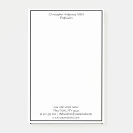 Black White Minimal Business Professional Post-it® Notes