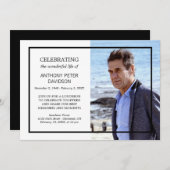 Black White Minimal Celebring Life Aangepaste foto Kaart (Voorkant / Achterkant)