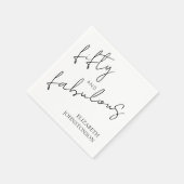 Black White Minimal Fifty and Fabulous Birthday Servet (Hoek)