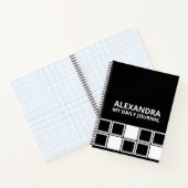 Black White Minimal Modern Squared Daily Notitieboek (Binnen)
