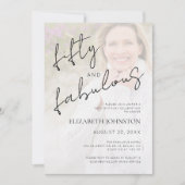 Black White Minimal Photo 50 and Fabulous Birthday Kaart (Voorkant)