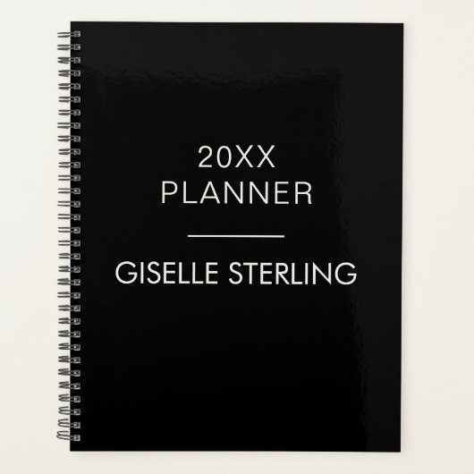 Black White Minimal Professional Modern Business Planner (Voorkant)