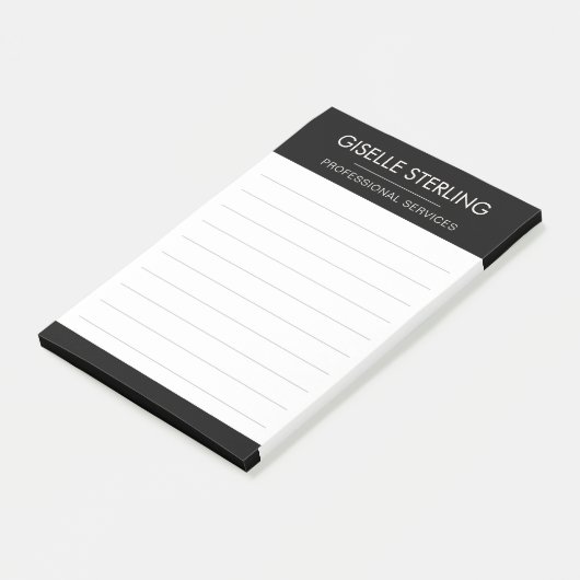 Black White Minimal Professional Modern Business Post-it® Notes (Schuin)
