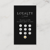 Black & White Minimal Salon QR Code Loyalty Visitekaartje (Voorkant)