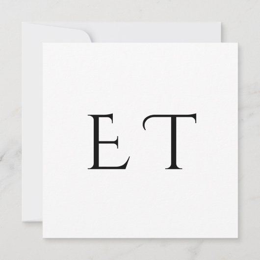 Black& White Minimal Square Wedding RSVP Kaart (Achterkant)