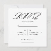 Black& White Minimal Square Wedding RSVP Kaart (Voorkant)