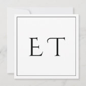 Black & White Minimal Square Wedding Save the Date Kaart (Achterkant)