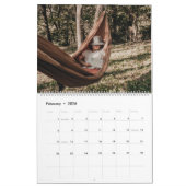 Black & White Minimalist Aesthetic Family Photo Kalender (Feb 2026)