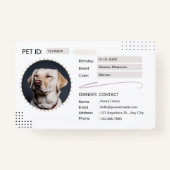 Black & White Minimalist Dog ID Kaart - Lidmaatsch Badge (Voorkant)