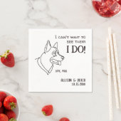 Black White Minimalist Funny Dog Simple Wedding Servet (Insitu)