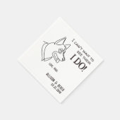 Black White Minimalist Funny Dog Simple Wedding Servet (Hoek)