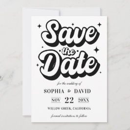 Black & White Minimalist Modern Wedding Save The Date