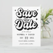 Black & White Minimalist Modern Wedding Save The Date (Staand voorkant)