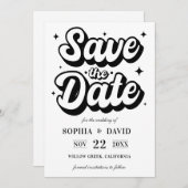 Black & White Minimalist Modern Wedding Save The Date (Voorkant / Achterkant)